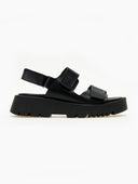 Flatforms δερμάτινα σανδάλια με velcro TFP