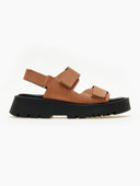 Flatforms δερμάτινα σανδάλια με velcro TFP