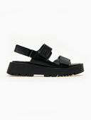 Flatforms δερμάτινα σανδάλια με velcro TFP - Μαύρο - thefashionproject.gr - TFP - 22146002002