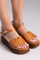 Flatforms δερμάτινα σανδάλια TFP
