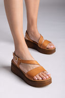 Flatforms δερμάτινα σανδάλια TFP