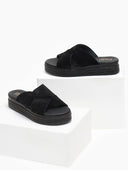 Σανδάλια flatforms καστόρινα estil
