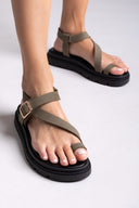 Flatforms nubuck δερμάτινα σανδάλια Tfp