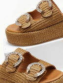 Flatforms σανδάλια από ψάθα Mariella Fabiani 2404/65