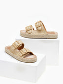 Flatforms σανδάλια από ψάθα με τοκάδες ERYNN
