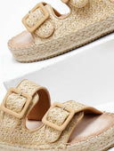 Flatforms σανδάλια από ψάθα με τοκάδες ERYNN