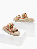 Flatforms σανδάλια από ψάθα με τοκάδες ERYNN