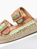 Flatforms σανδάλια από ψάθα με τοκάδες ERYNN