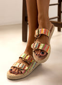 Flatforms σανδάλια από ψάθα με τοκάδες ERYNN