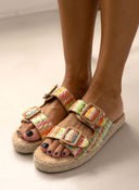 Flatforms σανδάλια από ψάθα με τοκάδες ERYNN