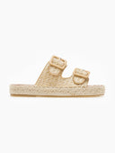 Flatforms σανδάλια από ψάθα με τοκάδες ERYNN - Φυσικό - thefashionproject.gr - ERYNN