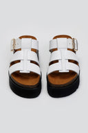 Flatforms σανδάλια δερμάτινα ATENEO - Λευκό - thefashionproject.gr - ATENEO