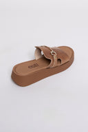 Flatforms σανδάλια δερμάτινα Estil - Τάουπε - thefashionproject.gr - Estil - 24269035002