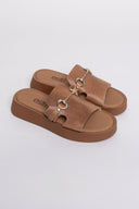 Flatforms σανδάλια δερμάτινα Estil - Τάουπε - thefashionproject.gr - Estil - 24269035002