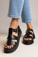 Flatforms σανδάλια δερμάτινα με τοκά Ragazza 01239
