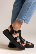 Flatforms σανδάλια δερμάτινα με τοκά Ragazza 01239