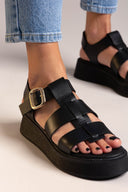 Flatforms σανδάλια δερμάτινα με τοκά Ragazza 01239