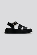Flatforms σανδάλια δερμάτινα με τοκά Ragazza 01239 - Μαύρο - thefashionproject.gr - RAGAZZA