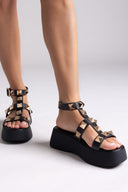 Flatforms σανδάλια δερμάτινα με τρουκς Estil