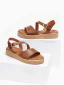 Flatforms σανδάλια δερμάτινα Ragazza 01186 - Ταμπά - thefashionproject.gr - RAGAZZA