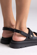 Flatforms σανδάλια δερμάτινα Ragazza 0850 - Μαύρο - thefashionproject.gr - RAGAZZA - 24081002002