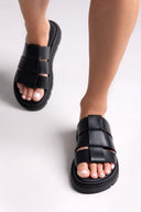 Flatforms σανδάλια δερμάτινα Ragazza 0852 - Μαύρο - thefashionproject.gr - RAGAZZA - 24125002002