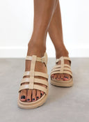 Flatforms σανδάλια gladiator - Μπεζ - thefashionproject.gr - Eco Twins