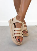 Flatforms σανδάλια gladiator - Μπεζ - thefashionproject.gr - Eco Twins