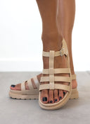 Flatforms σανδάλια gladiator - Μπεζ - thefashionproject.gr - Eco Twins