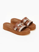Flatforms σανδάλια με ανάγλυφο pattern Estil