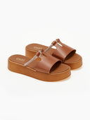 Flatforms σανδάλια με άνοιγμα και στρας Estil