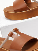 Flatforms σανδάλια με άνοιγμα και στρας Estil