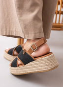 Flatforms σανδάλια με crossover φάσες Refresh 171756 - Μαύρο - thefashionproject.gr - Refresh