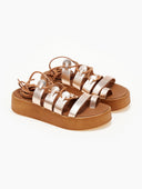 Flatforms σανδάλια με lace up δέσιμο Estil