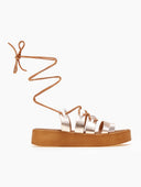 Flatforms σανδάλια με lace up δέσιμο Estil