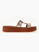 Flatforms σανδάλια με pattern ψάθα Estil