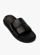 Flatforms δερμάτινα σανδάλια με περαστό σχέδιο στις φάσες