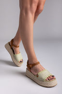Flatforms σανδάλια με πλεκτό σχέδιο Refresh 172773 - Lime - thefashionproject.gr - Refresh