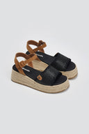 Flatforms σανδάλια με πλεκτό σχέδιο Refresh 172773 - Μαύρο - thefashionproject.gr - Refresh