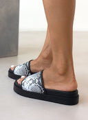 Flatforms σανδάλια με print - Λευκό/Μαύρο - thefashionproject.gr - CARAD