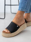 Flatforms σανδάλια με ψάθα και σχοινί Refresh 17175301 - Μαύρο - thefashionproject.gr - Refresh