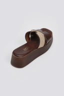 Flatforms σανδάλια με ψάθα στη φάσα Estil - Καφέ - thefashionproject.gr - Estil - 24139036003