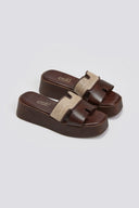 Flatforms σανδάλια με ψάθα στη φάσα Estil - Καφέ - thefashionproject.gr - Estil - 24139036003