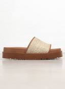 Flatforms σανδάλια με ψάθινη φάσα - Ταμπά - thefashionproject.gr - CARAD