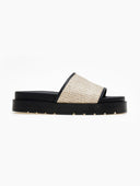 Flatforms σανδάλια με ψάθινη φάσα