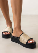 Flatforms σανδάλια με ψάθινη φάσα