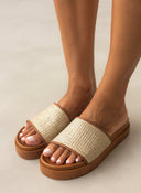 Flatforms σανδάλια με ψάθινη φάσα