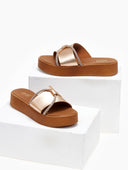 Flatforms σανδάλια με στρας Estil