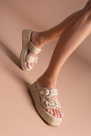 Flatforms σανδάλια με στρας Mariella Fabiani 2503/02