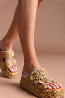 Flatforms σανδάλια με στρας Mariella Fabiani 2503/02